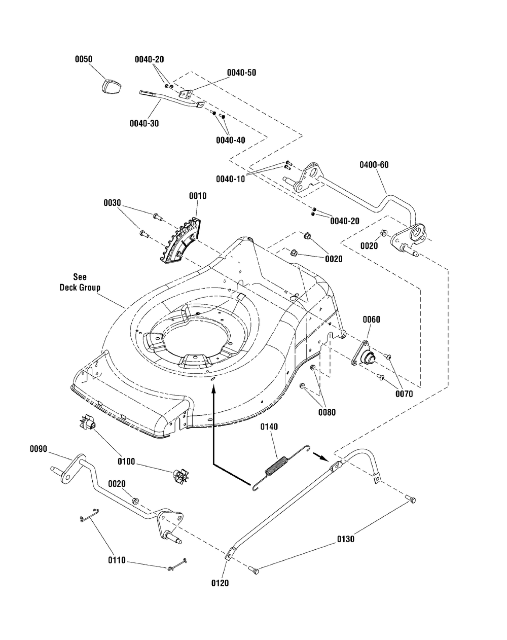 Height Of Cut Group (881629) Diagram and Parts List for 881731-00-CE19550FC 2012 Briggs and Stratton Lawn Mower